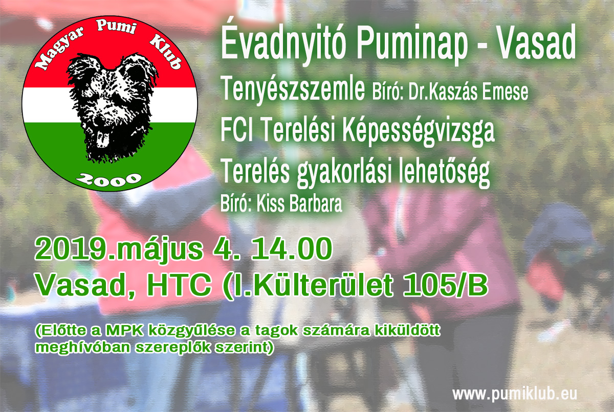 Puminap, Tenyészszemle,Terelés Képességvizsga